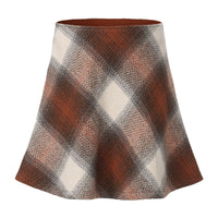 Woolen Midi High-waisted Plaid A-line Skirt European And American Style