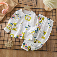Children's Cotton Homewear Suit Summer Long-sleeve Pajamas Thin