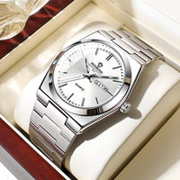 Fashion Stainless Steel Buckle Men's Business Casual Quartz Watch