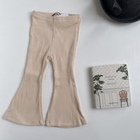 Spring And Summer New Girls' Cotton Sunken Stripe Elastic Band Fashion Retro Horn All-matching Pants