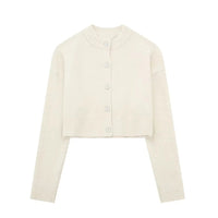 Women's Fashion Temperament Decorated Row Button Knitted Cardigan Coat Sweater
