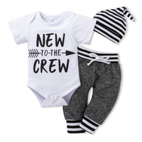 Girls' Suit With Striped Letter Print