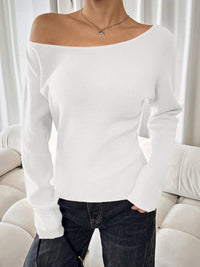 Women's Long-sleeved Knitted Round-neck Waist-cinching Base Sweater