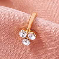 Niche design mini diamond U-shaped fake clip gold 3 diamond fake nose ring nose ornaments for women