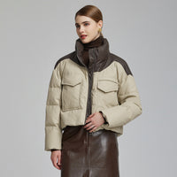 Women's Cotton-padded Short Loose Leather Coat
