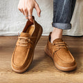 Men's Frosted Calf Leather Shoes Bandwidth Head Comfortable And Breathable