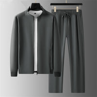 Stand Collar Sweater Cardigan Sports Suit For Men