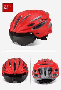 Mountain Bike Integrated Riding Cap Magnetic Goggles Helmet