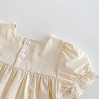 Girl Baby Flower Embroidered Short-sleeved Top