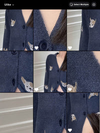 Puppy Embroidered Autumn And Winter Soft Pajamas Sets Women