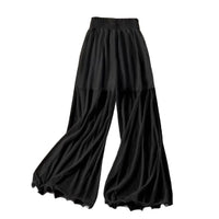 Ruffle-trimmed Fishtail Flared Pants Casual Long