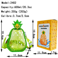 Creative Cute Pineapple Straw Plastic Water Cup Portable Strap Children's Outdoor Sports Water Bottle