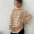New High-neck Pullover Knit Sweater A Versatile, Relaxed-fit Design