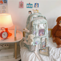 New Backpack High School Simple Forest Nylon Student Schoolbag