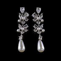 Vintage-style Long Teardrop Tassel Zircon Earrings