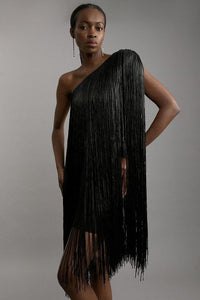 Sleek And Playful Tassel Skirt Party Dress
