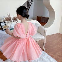Western Style Princess Dress Children Bubble Sleeve