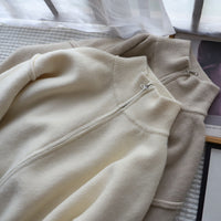 Loose All-match Solid Color Premium Sweater Coat