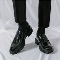 Spring And Autumn Men's Brogue Business Formal Wear Loafers Leather Shoes