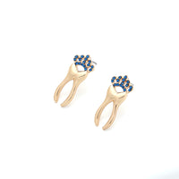 Fashion Simple Alloy Diamond Crown Tooth Stud Earrings