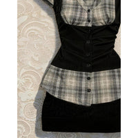 Nostalgic Film Style Summer New Retro Defined-Waist Top And Flirty Skirt