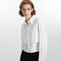European And American Fake Two Pieces Shirts Women's Loose Preppy Style Stylish Shirt