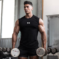 Men's Slim-fit Sleeveless Fitness Breathable Vest T-shirt