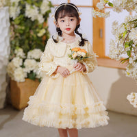 Girl's Dress Western Style Tulle Tutu Long Sleeve