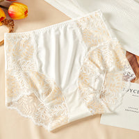 Lace Hollow Seamless Underwear Women's Antibacterial Breathable Cotton Crotch High Waist Hip Lift Briefs