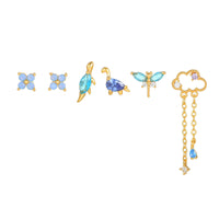 Sweet Cute Animal Silver Stud Earrings Suit
