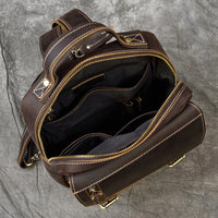 Retro Crazy Horse Leather Multifunctional Leather Backpack For Men And Students