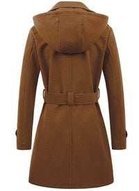 Women's Woolen Hooded Plus Size Coat