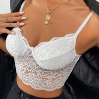 Ins Women's New Solid Color Stitching Sexy Lace Vest