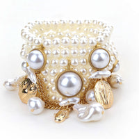 Handmade Beaded Faux Pearl Tassel Bracelet For Women