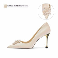 French Wedding Crystal Bridal High Heels