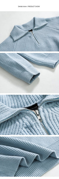 Men's Autumn And Winter Turtleneck Half Zip Sweater