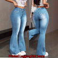 Stylish Womens Faux Denim With Butterfly Print