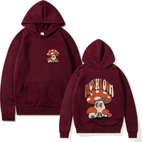 Printed Mushroom Top Men's And Women's Casual Loose-fitting Hoodie Sweater