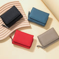 Women's Leather Tri-fold Mini RFID Wallet Large Capacity Storage Bag