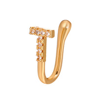 Copper Inlaid Zircon Letter U-shaped Nose Clip Ring Piercing Jewelry