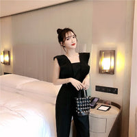Women's High Waist Loose Wide Leg Ruffled Jumpsuit