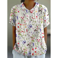 Women's Short Sleeve Printed Pullover