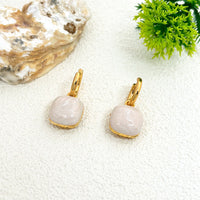 Stylish Drop-glaze Stud Earrings With Delicate Micro-set Zirconia
