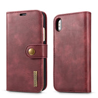 Cowhide Two-fold Split Adsorption Mobile Phone Leather Case