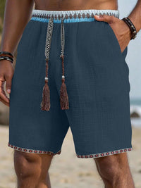 Loose-fitting Breathable Beach Pants With A Trendy Ethnic-style Drawstring Design