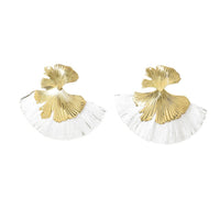 Luxury Retro-chic Fan-shaped Statement Earrings With Geometric Tassels
