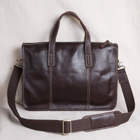 Vintage Business Leisure Horizontal Style Leather Briefcase Computer Bag
