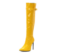 Womens High-heeled Pointed-toe Above-the-knee Thigh-high Boots