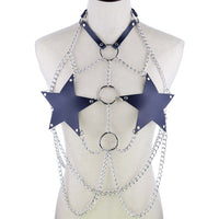 Leather Pentagram Chest Belt Body Chain