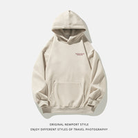 American Retro Hooded Sweater Men's Autumn Puff Print Coat